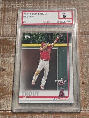 MINT 9 2019 Topps Opening Day Mike Trout Encased Graded Baseball Card